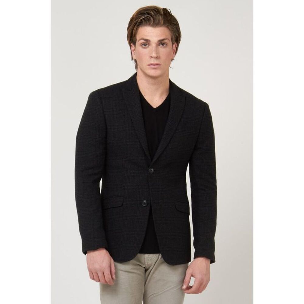 Gas Black Polyester Men's Blazer